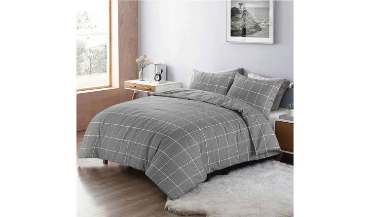 HomeSpace Direct Mateo Grey Duvet Cover Set - Single