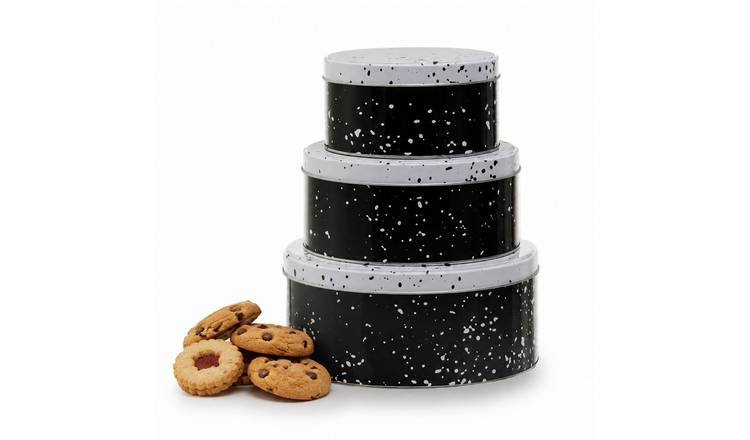 Orsina Paice Set Of 3 Storage Tins – Black and White
