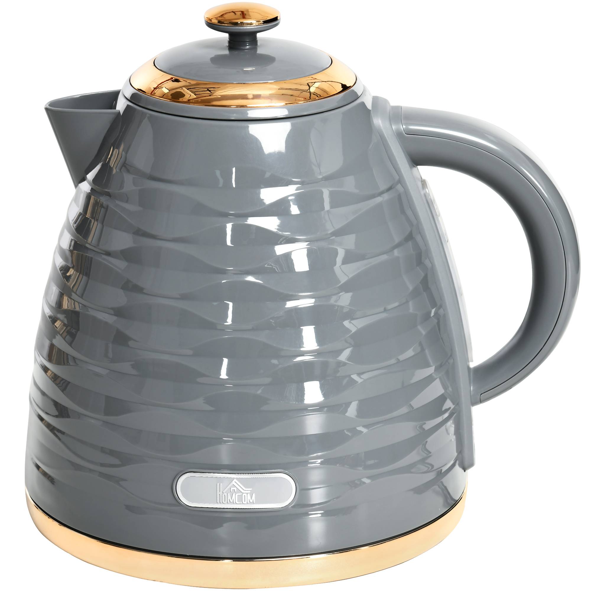 HOMCOM Cordless Electric Kettle - Grey Water Ripple Texture - Image 2