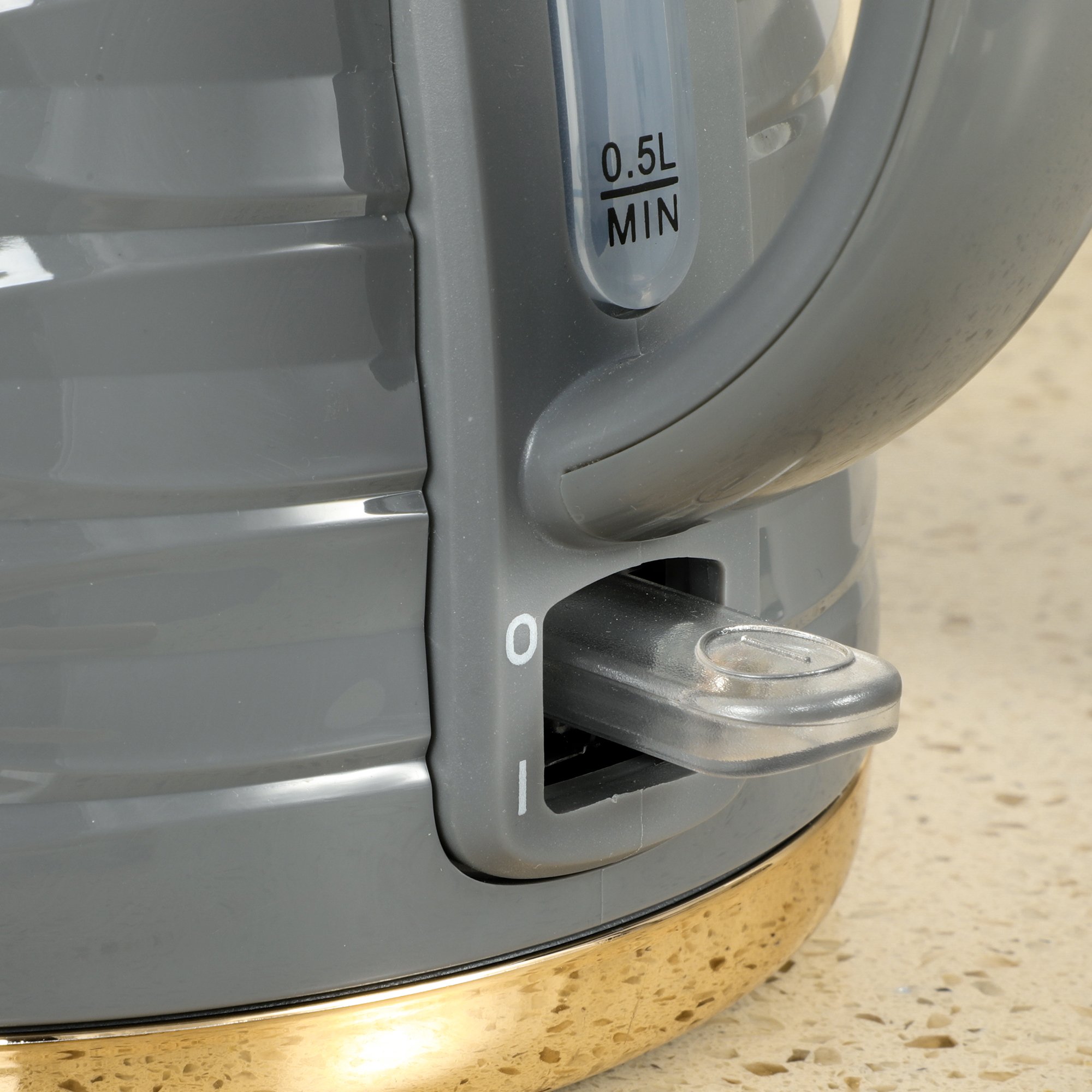 HOMCOM Cordless Electric Kettle - Grey Water Ripple Texture - Image 6