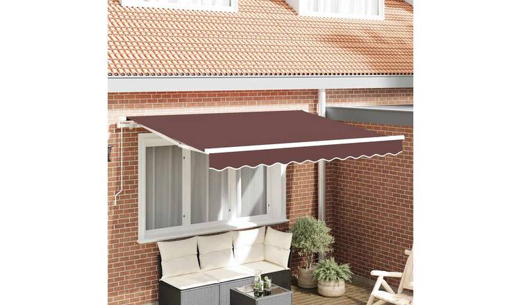 Walplus Polyester Awning Replacement Fabric - Brown - 350 x 200 cm - 3.5 x 2 cm