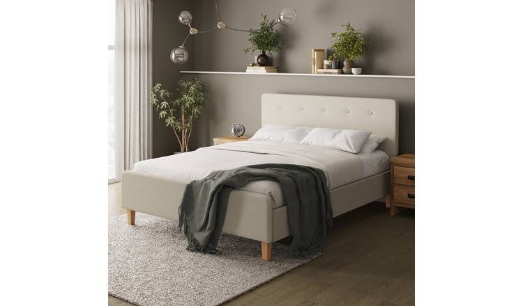 GFW Ashbourne King Size Fabric Bed Frame - Natural