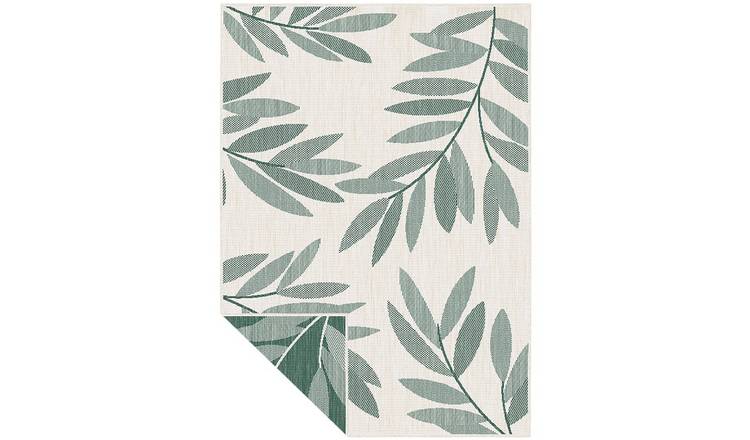 The Rugs Green Duo Weave Trailing Leaves Reversible Rug - 160 x 230cm