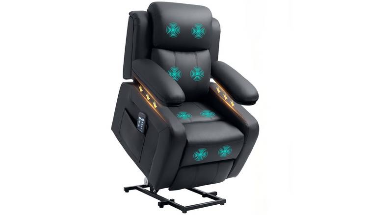 HOMCOM Vibration Massage PU Leather Power Lift Chair - Black