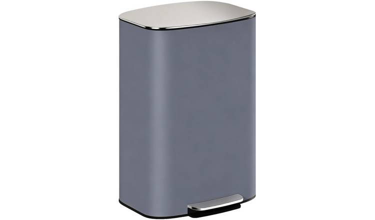 HOMCOM 50L Stainless Steel Kitchen Pedal Bin with Inner Bucket - Grey