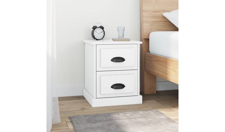 Walplus Engineered Wood Bedside Cabinet - White - 39 x 39 x 47.5 cm