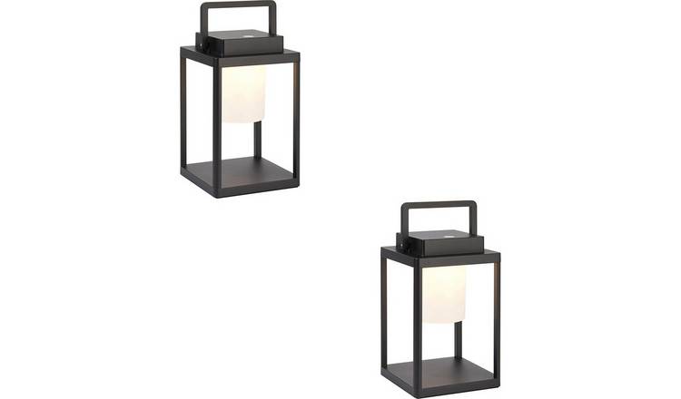 Loops Direct Pack of 2 USB Rechargeable Table Lamp - Matt Black