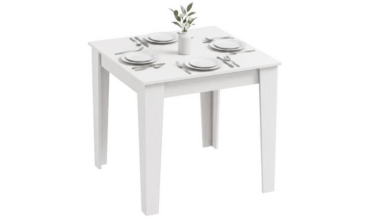 HOMCOM 4 Seater Dining Table with Wood Effect Tabletop - White