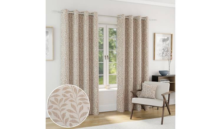 Enhanced Living Sherwood Eyelet Blackout Curtains - 229 x 229cm - Natural