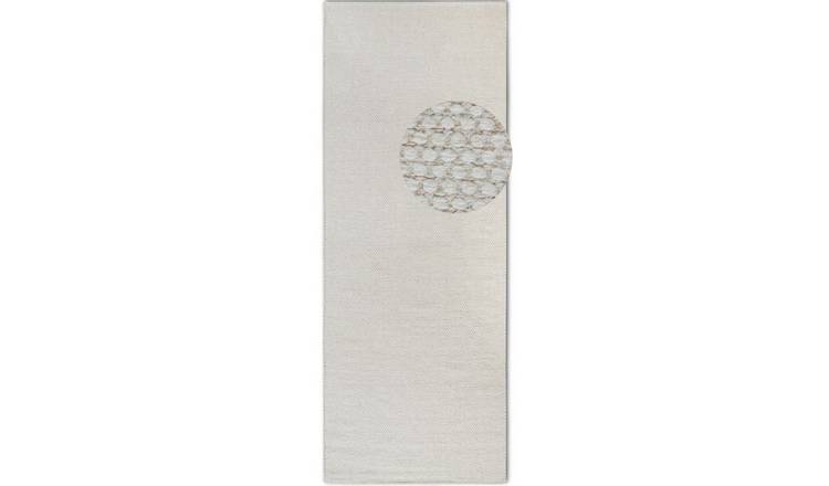 Hanse Home White  Pradesh Wool Reversible Handwoven Runner Rug - 80 x 200cm