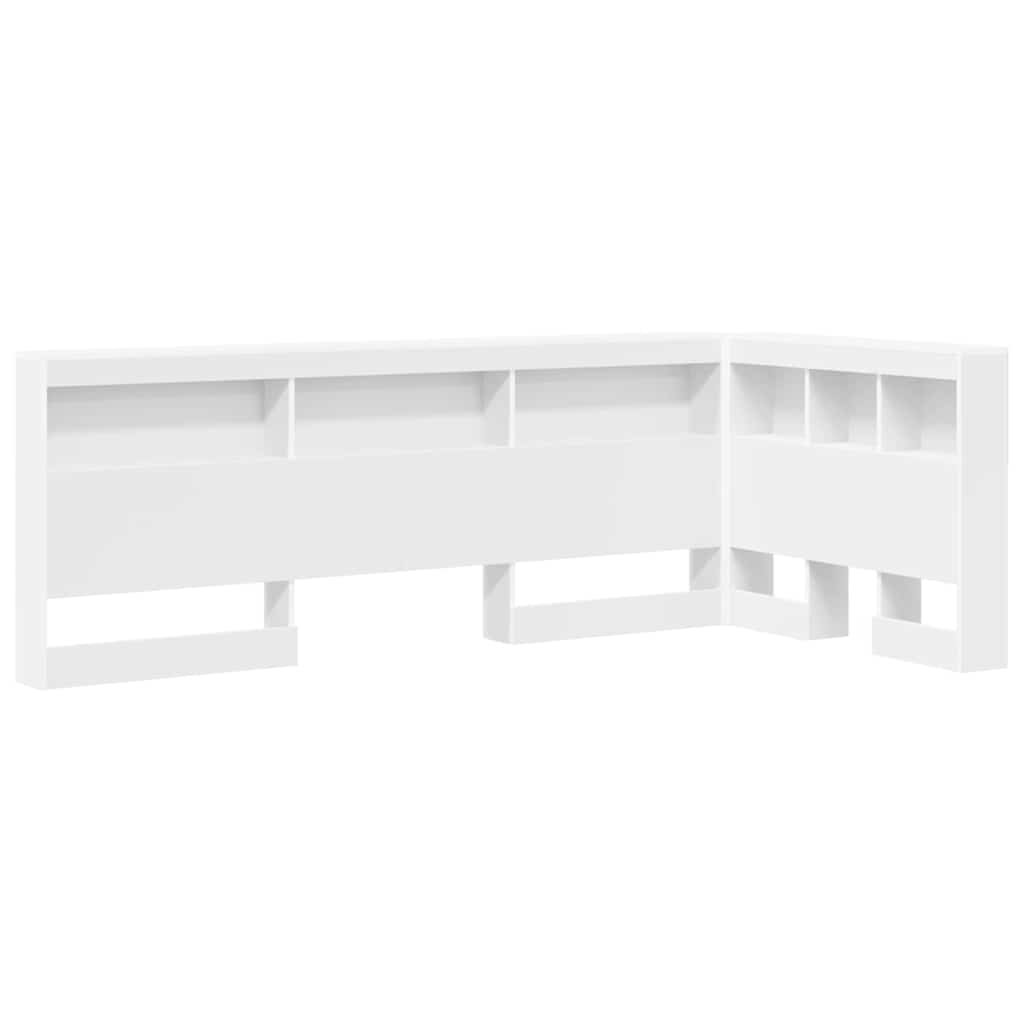 Walplus Engineered Wood Storage Headboard - White - 207.5 x 107.5 x 76.5 cm - Image 2