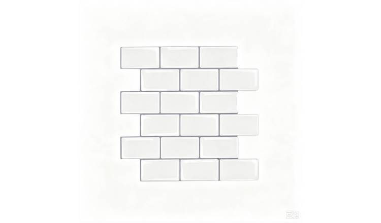 Living and Home 10 Pcs Peel and Stick Backsplash Tiles - White