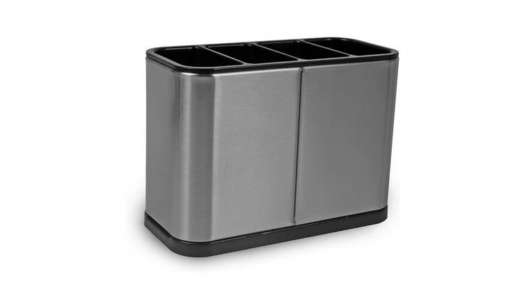 TOP 3 Kitchen Cutlery Utensil Stainless Steel Storage Organiser - Silver