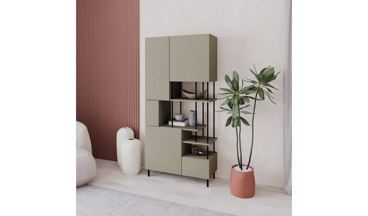 Decortie Key Particleboard Shelving Unit - Sage Green
