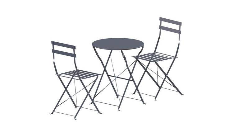 Garden Vida Porto 2 Seater Metal Bistro Set - Dark Grey