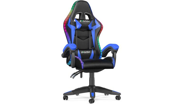 Rattantree RGB LED Leather Gaming Chair - Blue & Black