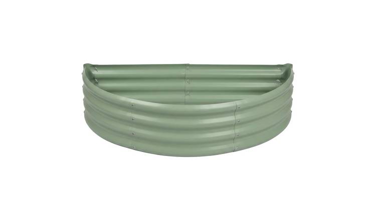 Harbour Housewares Semicircular Steel Raised Garden Bed - 120cm x 60cm - Green