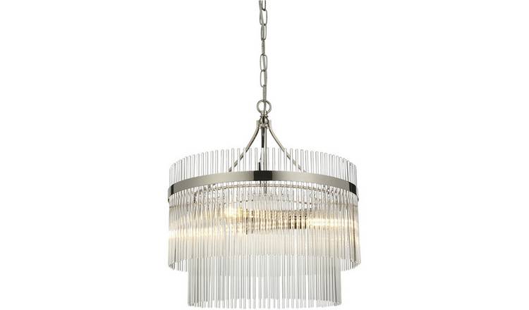 Loops Direct Clear Glass 3-Light Pendant Light - Nickel