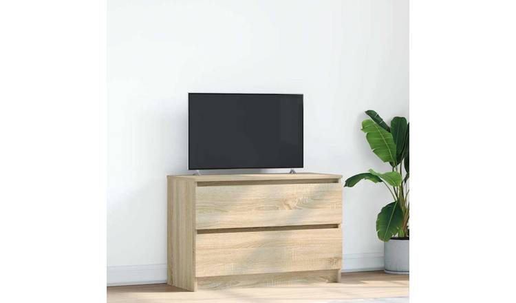 Walplus Engineered Wood TV Cabinet - Light Oak - 80 x 35 x 54 cm