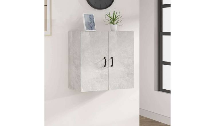 Walplus Engineered Wood 2 Door Wall Cabinet - Granite Grey - 60 x 31 x 60 cm