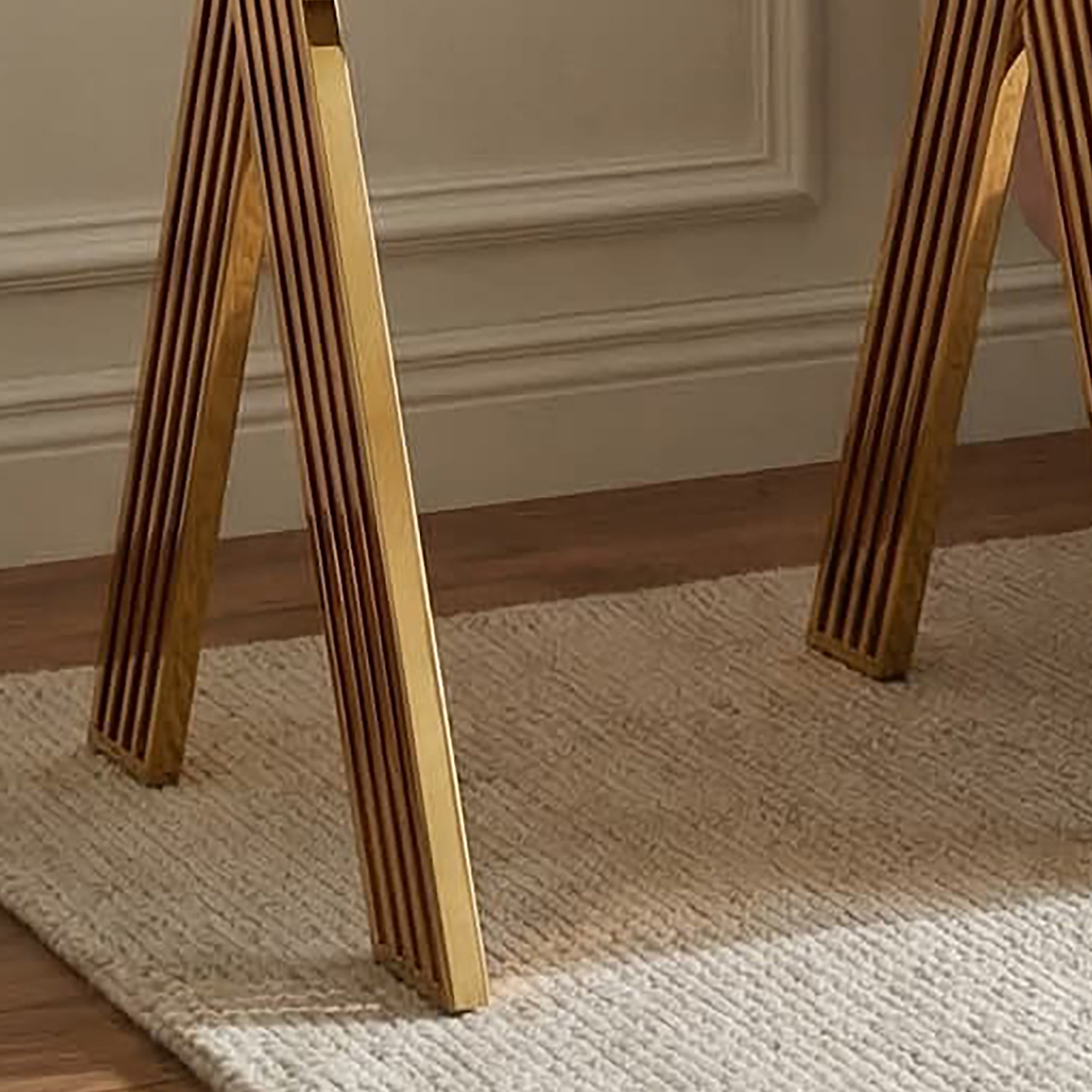 Orsina Glass Square Side Table – Gold - Image 4