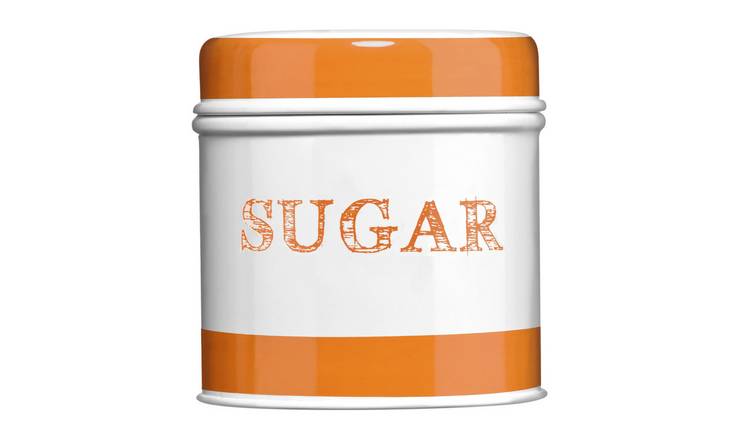 Orsina Sketch Sugar Canister – Orange and White