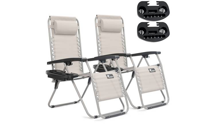 SUNMER Set of 2 Sun Lounger - Grey