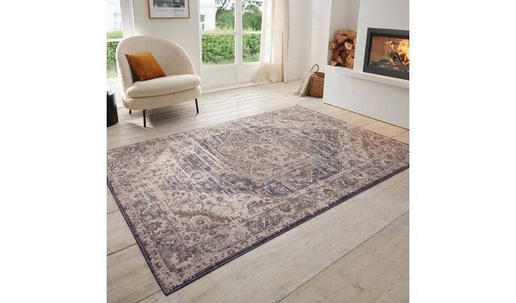 Hanse Home Blue Terrain Designer Shortpile Medallion Rug - 80 x 120cm