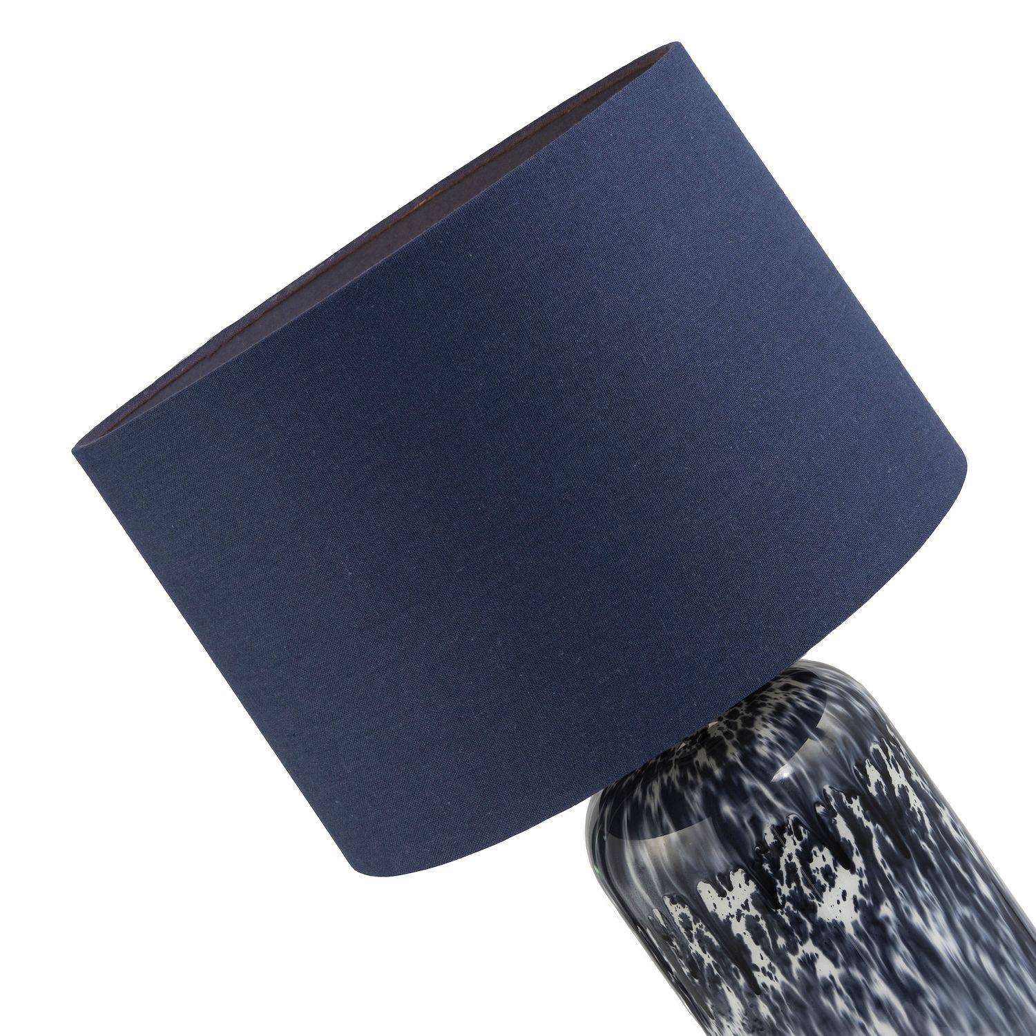 Happy Homewares Navy Blue and Smoked Grey Marble Snowflake Table Lamp - 30cm - Image 3