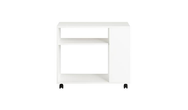 SoBuy 2 Tier Rolling End Table - White