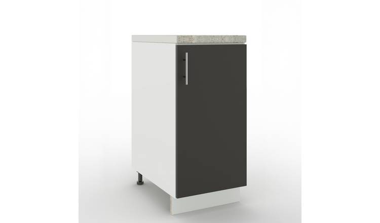 JD Greta 400mm Adjustable Base Cabinet 1 Door & Worktop - Dark Grey Matt