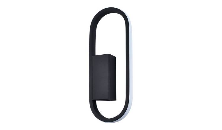 Happy Homewares Feature LED in Matte Black Metal Wall Light - 10cm