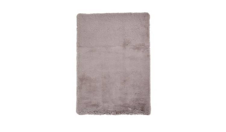 Mega Flooring Grey Shaggy Plain Rug - 60 x 120cm
