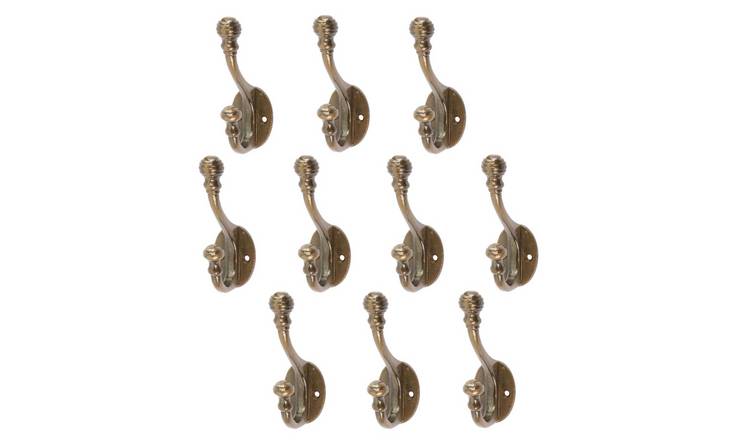 Hammer & Tongs Ball End Hat & Coat Hook - Brass - Pack of 10