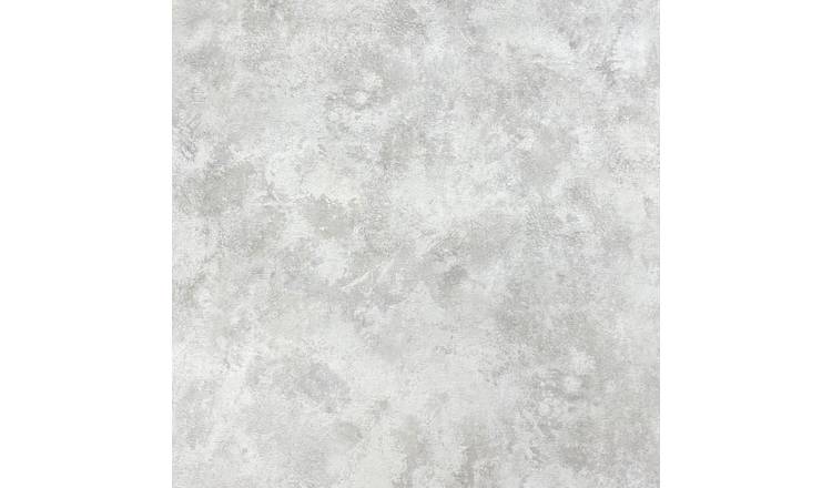World Of Wallpaper Luxe Collection Concrete Effect Vinyl Wallpaper - Silver