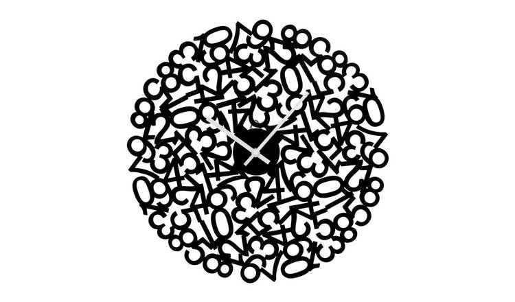Orsina Divini 40cm Dia Numbers Design Wall Clock - Black