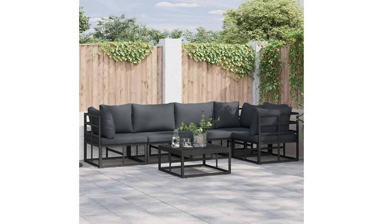 Walplus 5 Piece Garden Sofa Set - Black - 70 x 42 cm