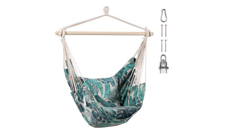Vonhaus Seville Outdoor Hanging Chair with Attachments - Green