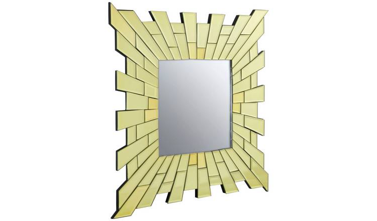 Orsina Glitzy Small Square Wall Mirror – Gold