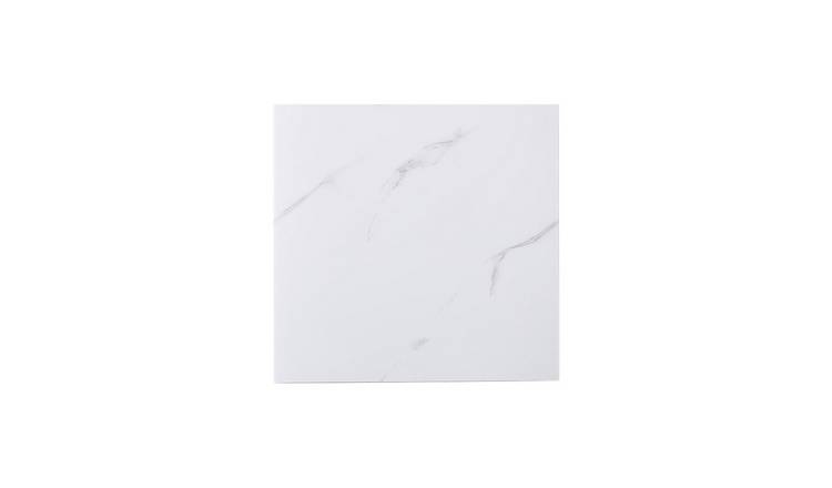 Living and Home 10 Pcs Self-Adhesive Marble Wallpapers - White