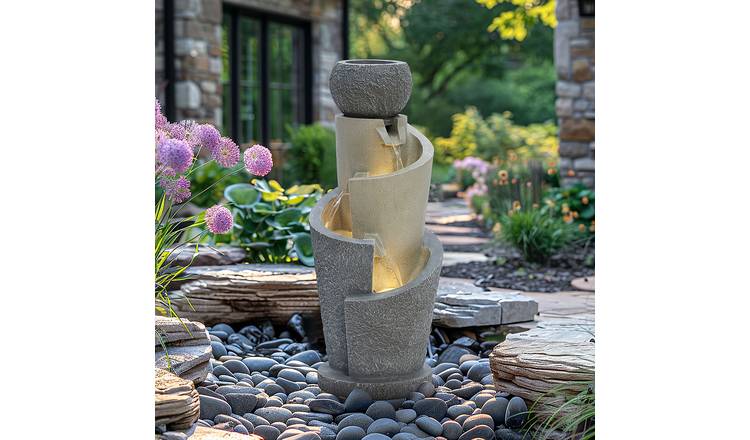 Charles Bentley Seine Mains Powered Cascading Water Feature - Grey