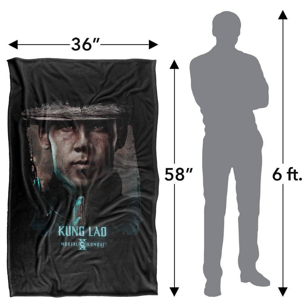 Mortal Kombat 2 Kung Lao Portrait Soft Touch Black Blanket - 147cm x 91cm - Image 4