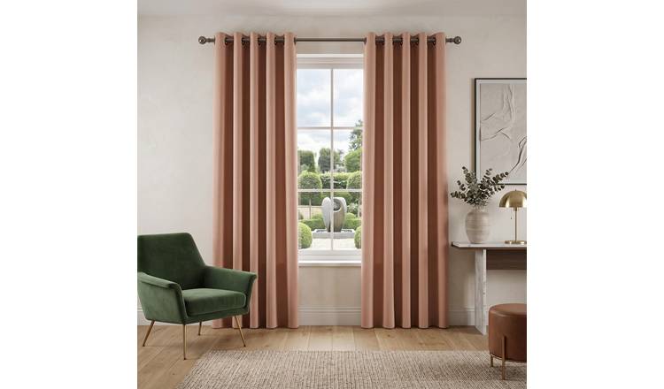 Luxury Living Plain Blackout Eyelet Curtains 168cm x 229cm - Pink