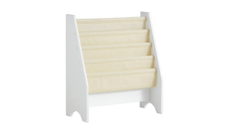 SoBuy 4 Fabric Sling Pocket Bookshelf - White