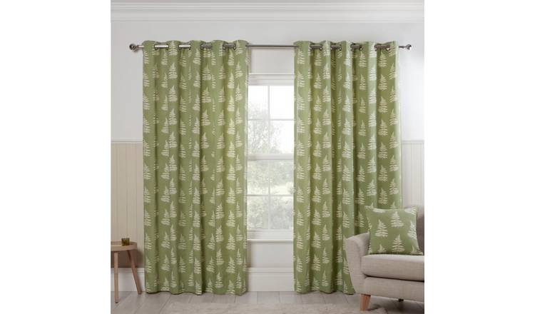 Sundour Esher Eyelet Curtains - Green - 117 x 183cm