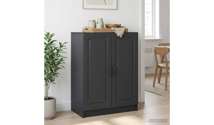 Walplus Engineered Wood Sideboard - Black - 66 x 34.5 x 87 cm