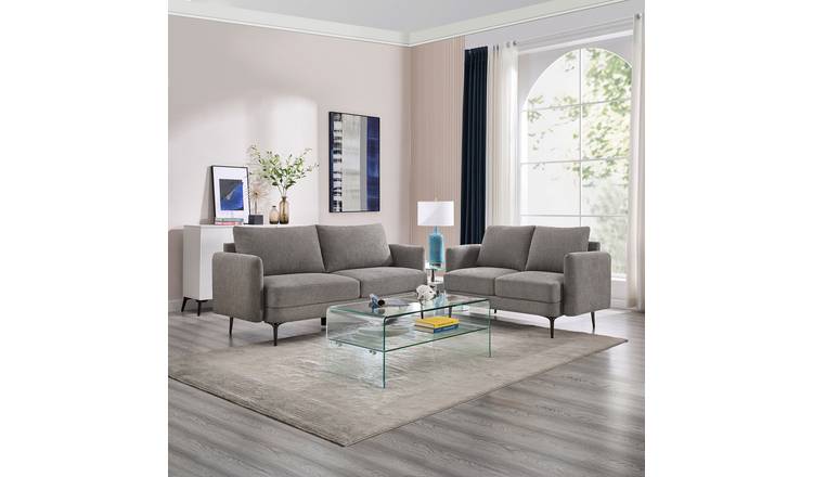 Furniture Online Sofia Linen 2+3 Seater Sofa Set - Mocha