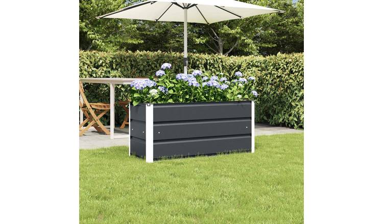Walplus Steel Garden Planter - Anthracite - 100 x 40 x 45 cm