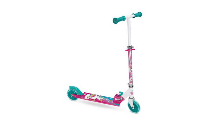 Mondo 2-Wheel Unicorn Foldable Scooter with Adjustable Handlebar - White