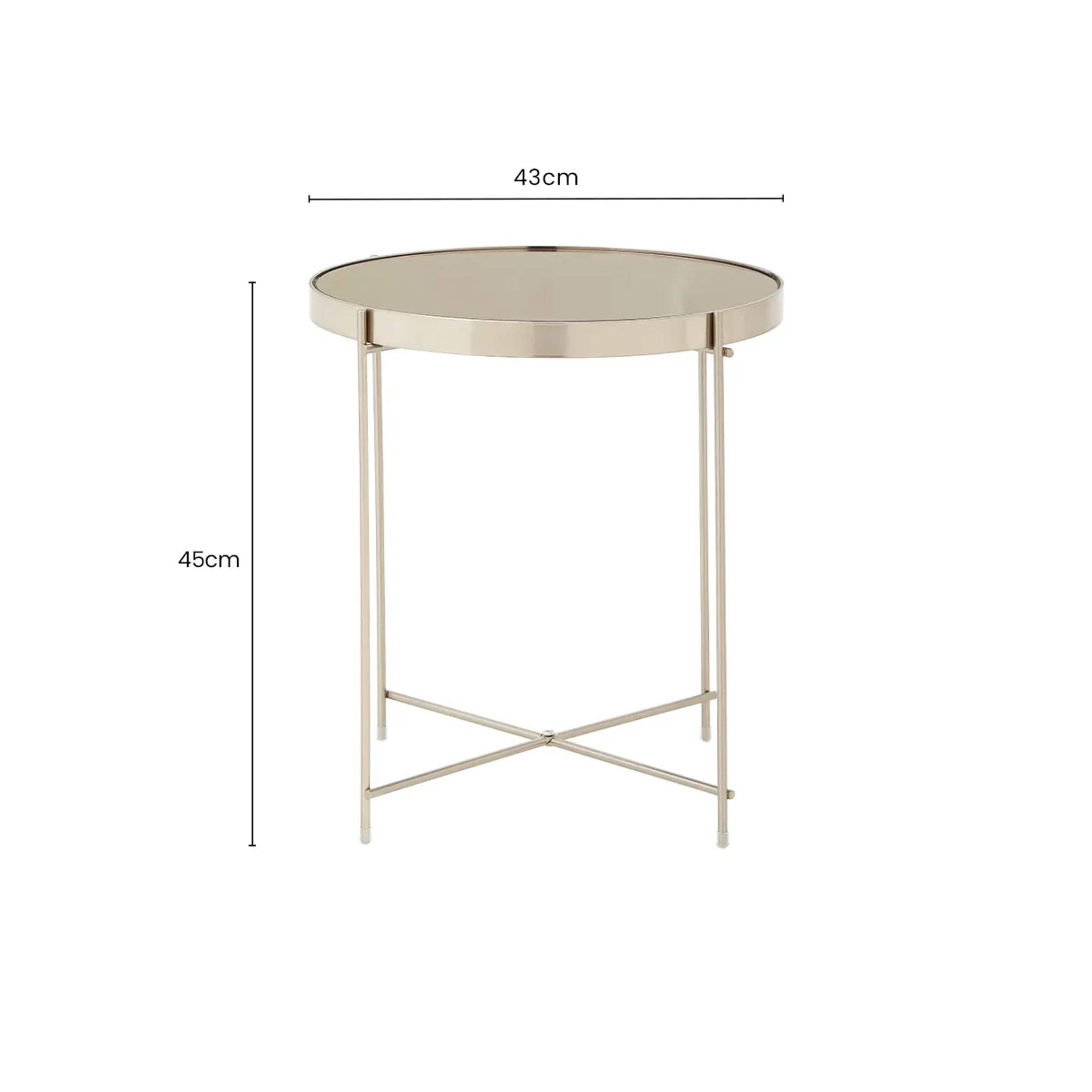 Orsina Mirrored Round Low Side Table – Silver - Image 4